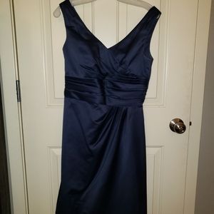 David's Bridal Marine A-Line Bridesmaid Dress